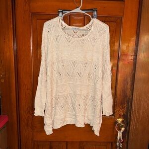 Charlotte Russe Oversized Cream Knit Sweater